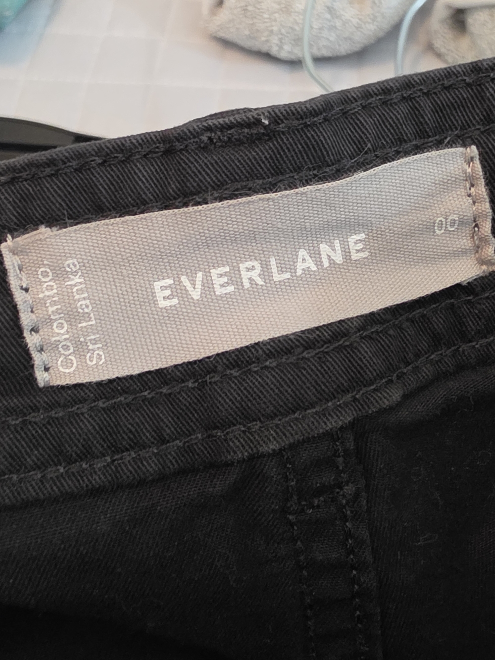 Everlane Lightweight Wide Leg Crop Stretch Cotton Pants Washed Black Womens 00 - Picture 9 of 11